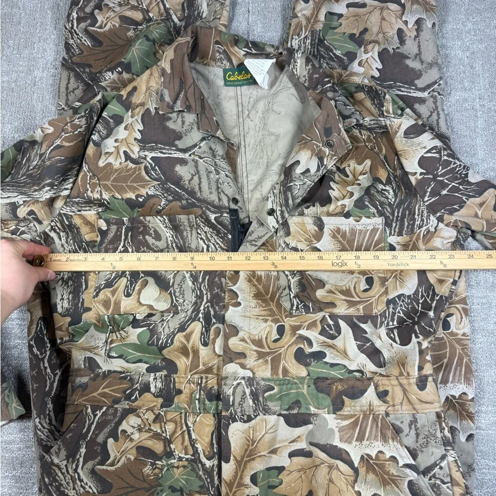 Vintage Cabelas Made in USA Camo Long Sleeve Hunting Coveralls Men Size Large